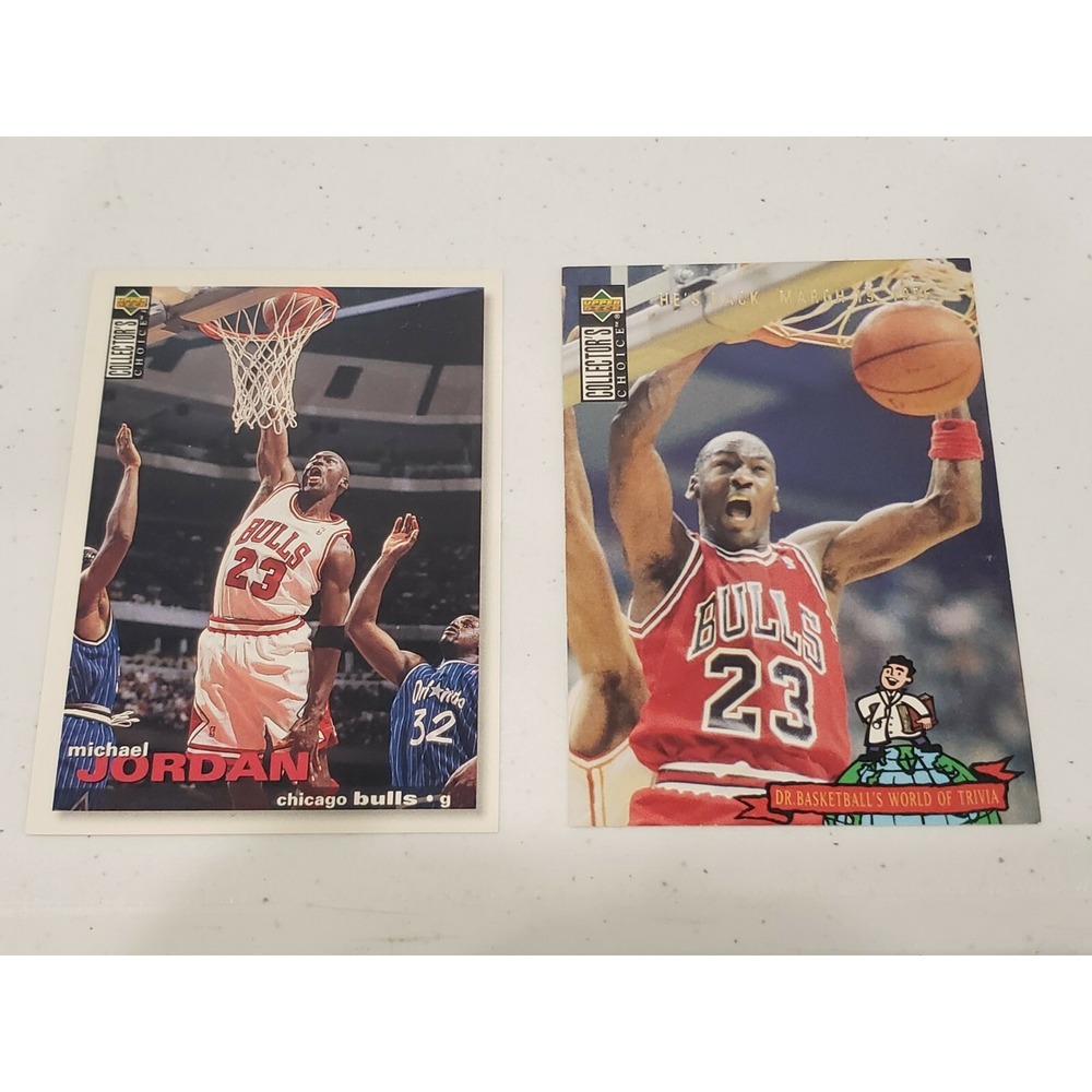 Michael Jordan 95 Upper Deck He's Back #402 + #45 1995 Collectors Choice Lot